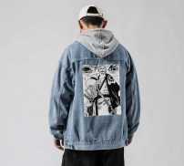 Классическая куртка джинсовая с фото рисунком на спине фото