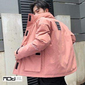 Зимняя куртка мужская однотонная с надписями фото