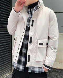 Зимняя куртка мужская однотонная с надписями фото