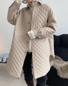 Женское легкое стеганое пальто пуховик