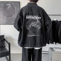 Мужская джинсовая куртка с рисунком на спине