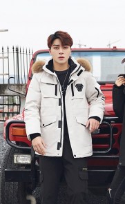 Куртка пуховик средней длины для девушки и парня - парный фото