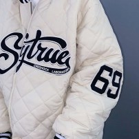 Стеганый бомбер американка теплая оверсайз фото