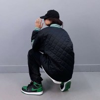 Стеганый бомбер американка теплая оверсайз фото