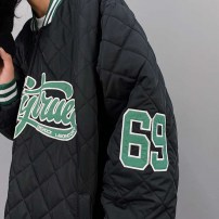 Стеганый бомбер американка теплая оверсайз фото