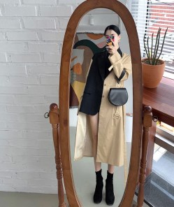 Трендовый тренч пиджак женский бежевый фото