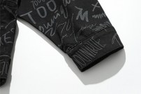 Весенне-осенняя джинсовка черная с надписьями фото