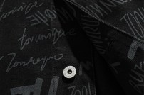 Весенне-осенняя джинсовка черная с надписьями фото