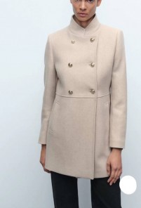 Женское пальто китель с воротником-стойкой