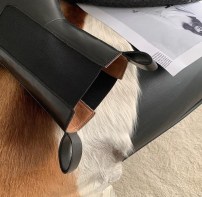 Женские высокие черные ботинки челси на толстой подошве фото