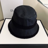 Женская двусторонняя панама кожаная + плюшевая фото