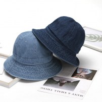 Женская панама из джинса с широким поясом фото