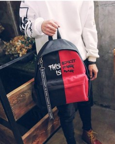 Двухцветный рюкзак с надписью фото