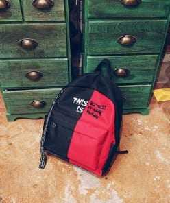 Двухцветный рюкзак с надписью фото