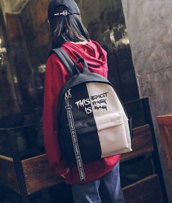 Двухцветный рюкзак с надписью фото