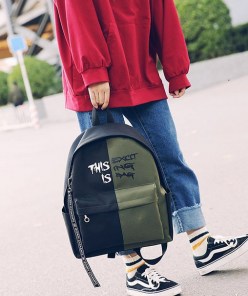 Двухцветный рюкзак с надписью фото