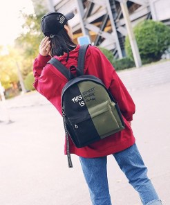 Двухцветный рюкзак с надписью фото