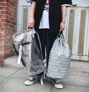 Прозрачный двойной рюкзак фото