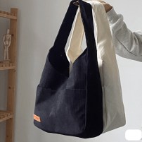 Женская большая сумка шопер на плечо - вельветовая фото