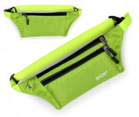 Классическая яркая спортивная поясная сумка бананка с сеточкой фото