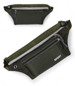 Классическая яркая спортивная поясная сумка бананка с сеточкой фото