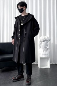 Мужской тренч парка с белой полоской фото