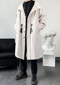 Мужской тренч парка с белой полоской фото