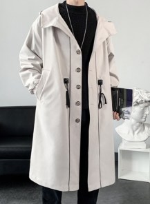 Мужской тренч парка с белой полоской фото