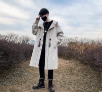 Мужской тренч парка с белой полоской фото