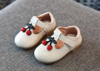 Туфельки с липучкой и декором фото