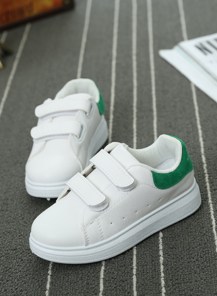 Детские кеды на липучках с цветными задниками фото