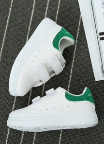 Детские кеды на липучках с цветными задниками фото