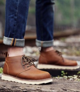 Мужские зимние низкие ботинки на меху фото