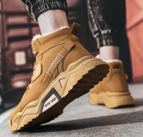 Мужские теплые зимние высокие кроссовки плюс утолщенные с мехом фото