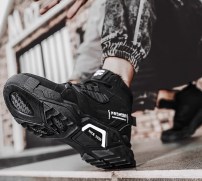 Мужские теплые зимние высокие кроссовки плюс утолщенные с мехом фото