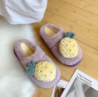 Женские плюшевые тапочки сабо с объемными фруктами фото