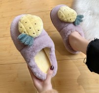 Женские плюшевые тапочки сабо с объемными фруктами фото