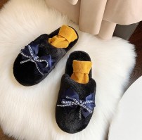 Мягкие тапочки для дома с шелковым бантиком фото