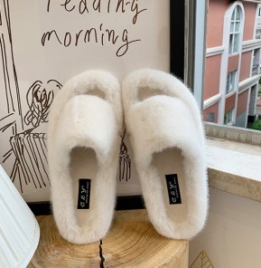 Тапочки меховие с открытым носком фото