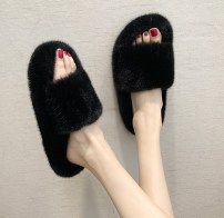 Тапочки меховие с открытым носком фото