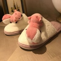 Милые женские тапочки с белочками фото