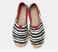 Легкие эспадрильи черно белая полоска - зебра фото