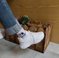 Женские белые кроссовки под кожу с биркой фото