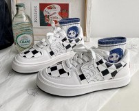 Низкие женские кеды кроссовки в клетку фото