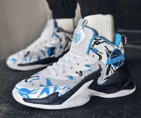  Яркие высокие баскетбольные кроссовки с сеткой и рисунком фото