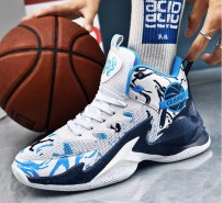  Яркие высокие баскетбольные кроссовки с сеткой и рисунком фото