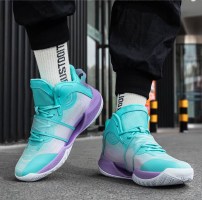 Легкие высокие баскетбольные кроссовки с сеткой и липучкой - разноцветные фото