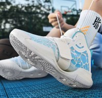 Легкие высокие баскетбольные кроссовки с сеткой и липучкой - разноцветные фото