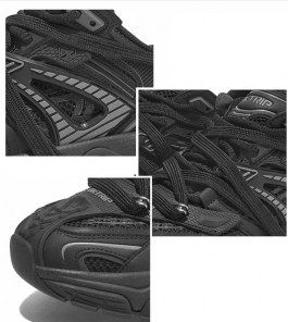 Качественные черные кроссовки Sk-Trip - под ретро с потертостями фото