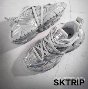 Оригинальные кроссовки Sk-Trip серебряные - грубые в ретро стиле фото